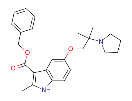 Molecular Structure of 459449-48-0 (2-Methyl-5-(2-methyl-2-pyrrolidin-1-yl-propoxy)-1H-indole-3-carboxylic acid benzyl ester)