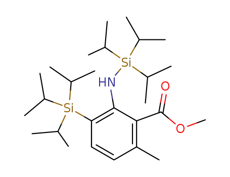 Molecular Structure of 476170-47-5 (2-methoxycarbonyl-3-methyl-6,N-bis(trisopropylsilyl)aniline)
