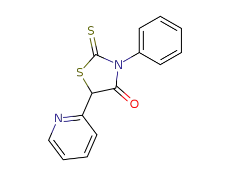 Molecular Structure of 75003-55-3 (3-Phenyl-5-pyridin-2-yl-2-thioxo-thiazolidin-4-one)