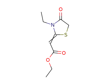 Molecular Structure of 36958-87-9 (ethyl (3-ethyl-4-oxothiazolidin-2-ylidene)acetate)