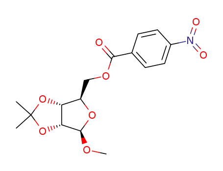 Molecular Structure of 76479-97-5 (methyl 2,3-O-isopropylidene-5-O-(p-nitrobenzoyl)-β-D-ribofuranoside)