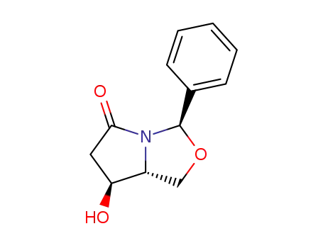 Molecular Structure of 156045-79-3 (bicyclic (2R,5R,6R)-6-hydroxy-2-phenyl-3-oxa-1-azabicyclo<3.3.0>octan-8-one)
