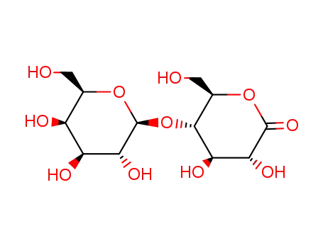 Molecular Structure of 5965-65-1 (3,4-dihydroxy-6-(hydroxymethyl)-5-{[3,4,5-trihydroxy-6-(hydroxymethyl)tetrahydro-2H-pyran-2-yl]oxy}tetrahydro-2H-pyran-2-one (non-preferred name))