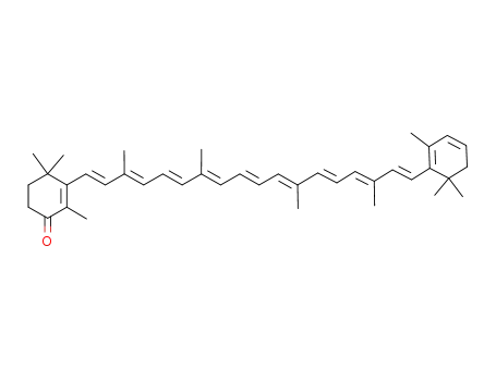 Molecular Structure of 991-90-2 (3',4'-didehydro-β,β-caroten-4-one)