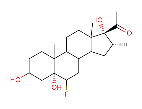 Molecular Structure of 3264-92-4 (6beta-fluoro-3beta,5alpha,17-trihydroxy-16alpha-methylpregnan-20-one)