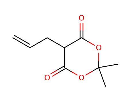 Molecular Structure of 113427-02-4 (1,3-Dioxane-4,6-dione, 2,2-dimethyl-5-(2-propenyl)-)