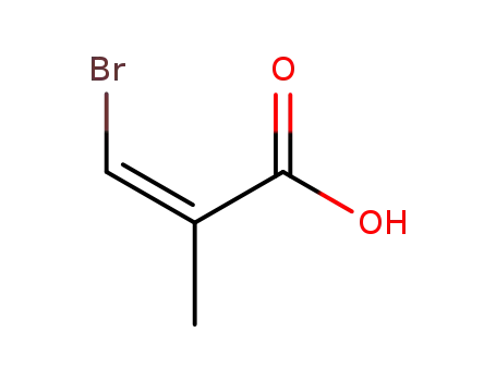 Molecular Structure of 24557-12-8 (2-Propenoic acid, 3-bromo-2-methyl-, (Z)-)