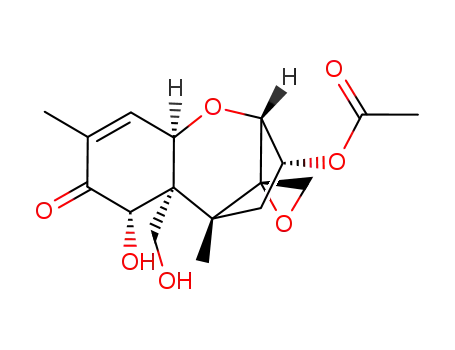 Molecular Structure of 115825-62-2 (7,15-dihydroxy-8-oxo-12,13-epoxytrichothec-9-en-3-yl acetate)