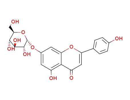 Molecular Structure of 94159-34-9 (7-(alpha-D-glucopyranosyloxy)-5-hydroxy-2-(4-hydroxyphenyl)-4H-1-benzopyran-4-one)