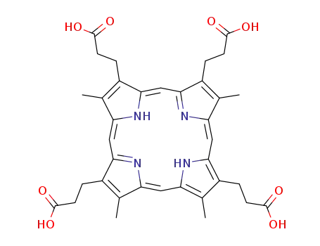 Molecular Structure of 18372-11-7 (3,8,12,17-tetramethyl-21H,23H-Porphine-2,7,13,18-tetrapropanoic acid)