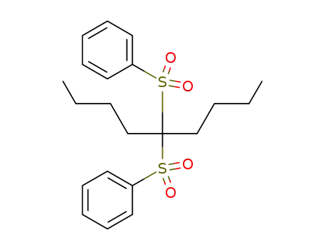 Molecular Structure of 110210-28-1 (Benzene, 1,1'-[(1-butylpentylidene)bis(sulfonyl)]bis-)