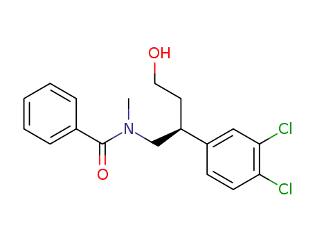Molecular Structure of 142001-90-9 (N-METHYL-N-(2-(3,4-DICHLOROPHENYL)-4-HYDROXY BUTYL)-BENSAMIDE)