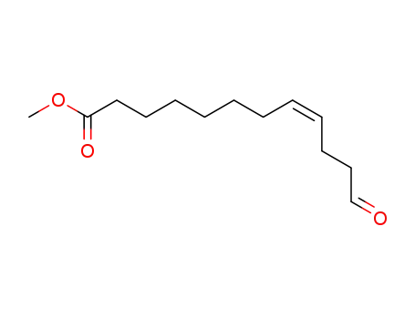 Molecular Structure of 62509-48-2 (8-Dodecenoic acid, 12-oxo-, methyl ester, (Z)-)