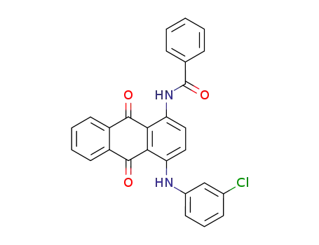 Molecular Structure of 43095-98-3 (N-[4-[(3-chlorophenyl)amino]-9,10-dihydro-9,10-dioxo-1-anthryl]benzamide)