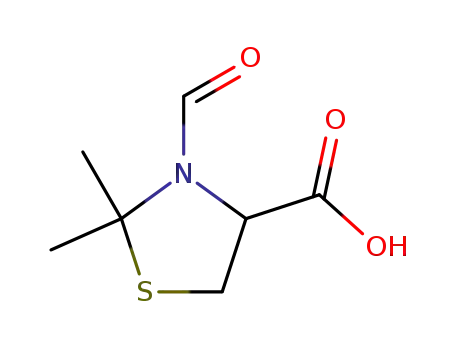 Molecular Structure of 55234-18-9 (3-formyl-2,2-dimethylthiazolidine-4-carboxylic acid)