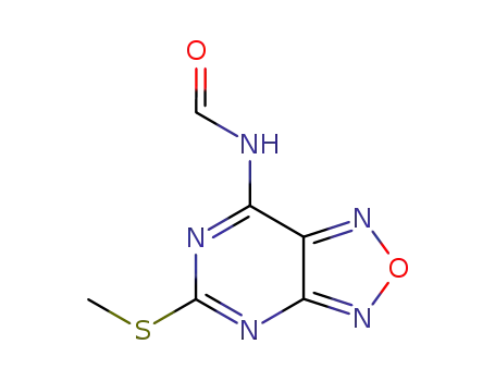 Molecular Structure of 30720-55-9 (Formamide, N-[5-(methylthio)[1,2,5]oxadiazolo[3,4-d]pyrimidin-7-yl]-)