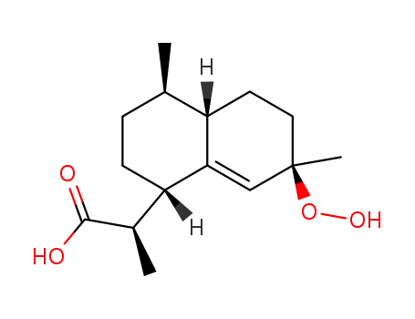 Molecular Structure of 85031-60-3 (4α-hydroperoxy-amorph-5-en-12-oic acid)