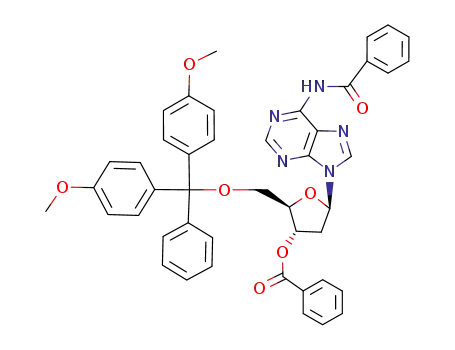 Molecular Structure of 93966-66-6 (N-benzoyl-5'-O-[bis(4-methoxyphenyl)phenylmethyl]-2'-deoxyadenosine 3'-benzoate)