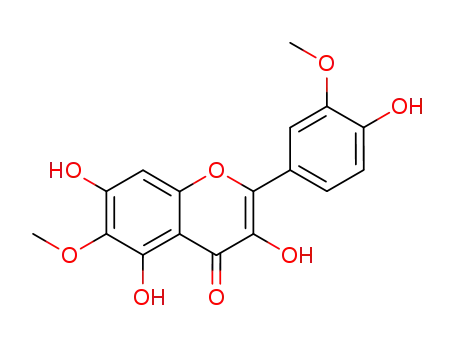 Molecular Structure of 3153-83-1 (3,5,7-Trihydroxy-2-(4-hydroxy-3-methoxyphenyl)-6-methoxy-4H-1-benzopyran-4-one)