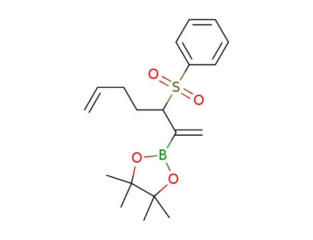 Molecular Structure of 1424999-54-1 (4,4,5,5-tetramethyl-2-(3-(phenylsulfonyl)hepta-1,6-dien-2-yl)-1,3,2-dioxaborolane)