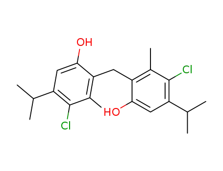 Molecular Structure of 50992-46-6 (2,2'-methylenebis[4-chloro-5-isopropyl-m-cresol])