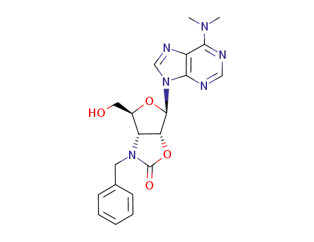 Molecular Structure of 934011-54-8 (9-[3-(benzylamino)-3-N,2-O-carbonyl-3-deoxy-β-D-ribofuranosyl]-N<sup>6</sup>,N<sup>6</sup>-dimethyladenine)