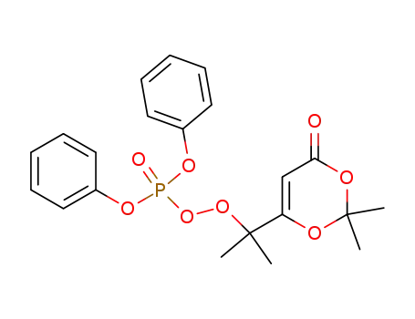 Molecular Structure of 345305-02-4 (6-(1-(diphenylphosphoryl)peroxy-1-methyl)ethyl-2,2-dimethyl-1,3-dioxin-4-one)