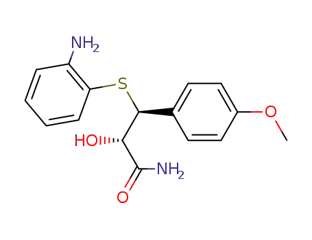 Molecular Structure of 195616-20-7 ((2S,3S)-3-(2-aminophenylthio)-2-hydroxy-3-(4-methoxyphenyl)propionamide)