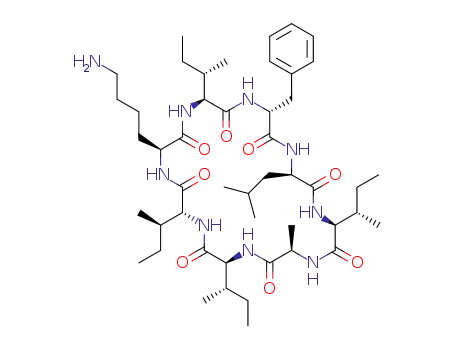 Molecular Structure of 1444002-12-3 (cyclo-(-L-Ile-D-Ile-L-Lys-L-Ile-D-Phe-D-Leu-L-Ile-D-Ala-))