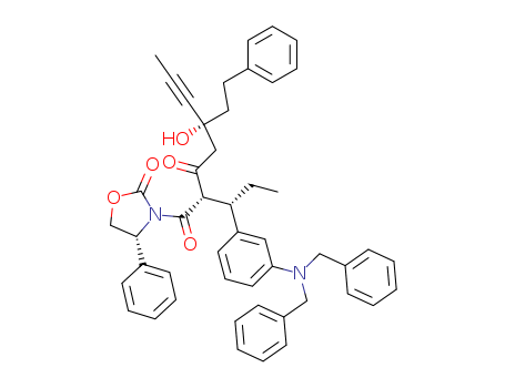 [4R-[3(2(S*),5(R*),4R]]-3-[2-[1-[3-[Bis(phenylmethyl)amino]phenyl]propyl]-5-hydroxy-1,3-dioxo-5-(2-phenylethyl)-6-octynyl]-4-phenyl-2-oxazolidinone