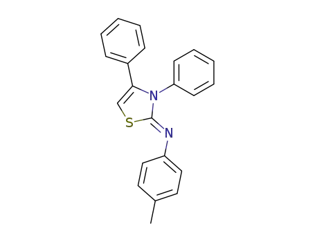 Molecular Structure of 77589-08-3 (N-[(2Z)-3,4-diphenyl-1,3-thiazol-2(3H)-ylidene]-4-methylaniline)