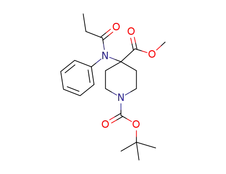 Molecular Structure of 1159835-40-1 (1-tert-butyl 4-methyl 4-(N-phenylpropionamido)piperidine-1,4-dicarboxylate)