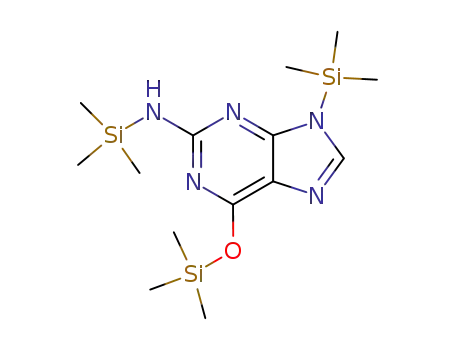 Molecular Structure of 18602-85-2 (2,6,9-tris(trimethylsilyl)guanine)
