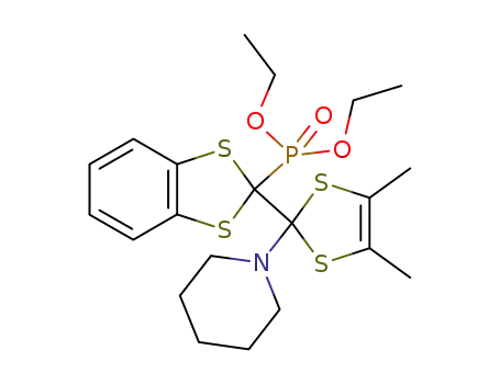 Molecular Structure of 206666-54-8 ([2-(4,5-Dimethyl-2-piperidin-1-yl-[1,3]dithiol-2-yl)-benzo[1,3]dithiol-2-yl]-phosphonic acid diethyl ester)