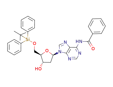 Molecular Structure of 139244-35-2 (Adenosine, N-benzoyl-2'-deoxy-5'-O-[(1,1-dimethylethyl)diphenylsilyl]-)