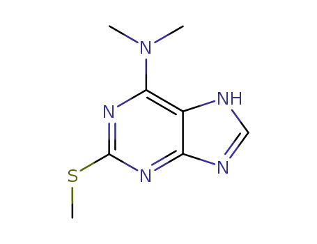 Molecular Structure of 1681-11-4 (N,N-dimethyl-2-(methylsulfanyl)-5H-purin-6-amine)