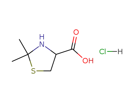 Molecular Structure of 38984-68-8 ((R)-2,2-DIMETHYL 4-THIAZOLIDINECARBOXYLIC ACID HYDROCHLORIDE)