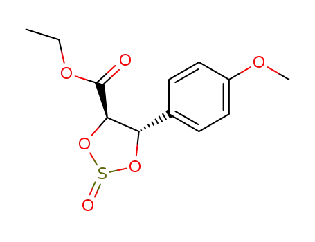 Molecular Structure of 172216-23-8 (4(S)-(p-Methoxyphenyl)-5(R)-(carboxyethyl)-1,3-dioxathiolane 2-oxide)