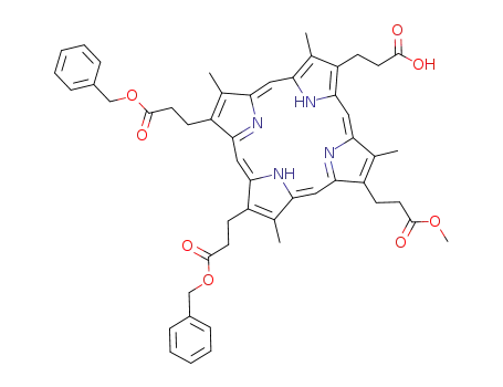 13,17-bis(2-benzyloxycarbonylethyl)-3-(2-carboxyethyl)-8-(2-methoxycarbonylethyl)-2,7,12,18-tetramethylporphin