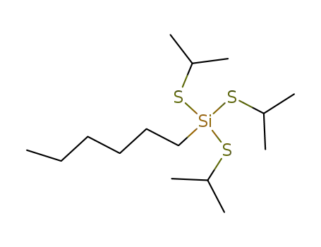 Molecular Structure of 139461-45-3 (Silane, hexyltris[(1-methylethyl)thio]-)