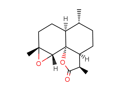 Molecular Structure of 87206-33-5 ((1aR,4R,4aS,7R,7aS,9aR)-4,7,9a-trimethyldecahydro-3H-oxireno[7,8]naphtho[8a,1-b]furan-3-one)