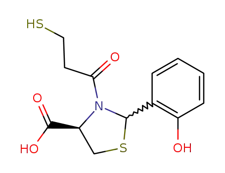 4-Thiazolidinecarboxylic acid, 2-(2-hydroxyphenyl)-3-(3-mercapto-1-oxopropyl)-