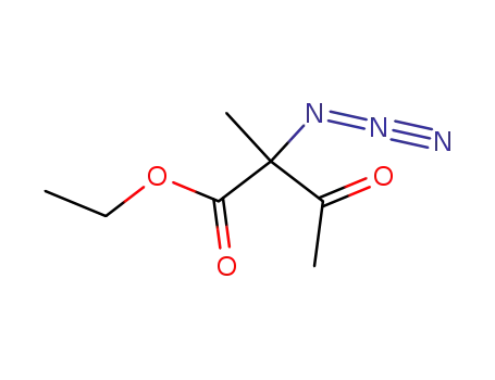 Molecular Structure of 76062-29-8 (Butanoic acid, 2-azido-2-methyl-3-oxo-, ethyl ester)