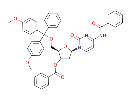 Molecular Structure of 93966-67-7 (N-benzoyl-5'-O-[bis(p-methoxyphenyl)benzyl]-2'-deoxycytidine 3'-benzoate)