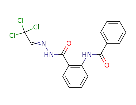 Molecular Structure of 76716-10-4 (N-{2-[2,2,2-Trichloro-eth-(E)-ylidene-hydrazinocarbonyl]-phenyl}-benzamide)