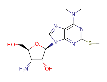 Molecular Structure of 108989-12-4 (3'-amino-<i>N</i><sup>6</sup>,<i>N</i><sup>6</sup>-dimethyl-2-methylsulfanyl-3'-deoxy-adenosine)