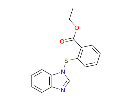 Molecular Structure of 658702-69-3 (Benzoic acid, 2-(1H-benzimidazol-1-ylthio)-, ethyl ester)