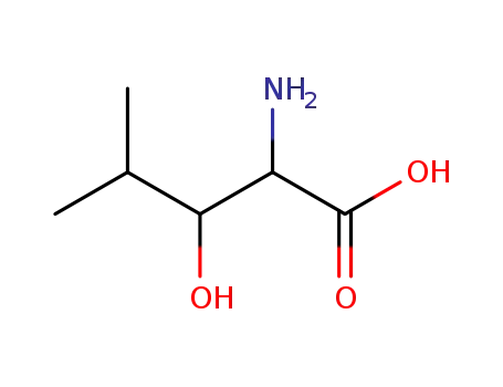 Molecular Structure of 6645-45-0 ((2S)-2-amino-3-hydroxy-4-methyl-pentanoic acid)