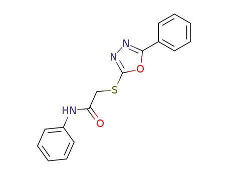 2-(N-phenyl carboxamidomethyl thio)-5-phenyl-1,3,4-oxadiazole