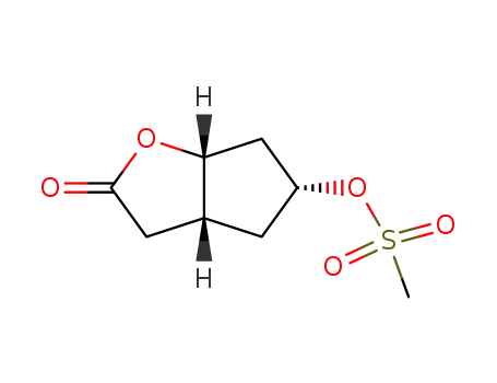 (3aR,5R,6aR)-(+)-5-Methansulfonsaeure-(2-oxo-hexahydro-2H-cyclopenta<b>furan-5-yl)ester